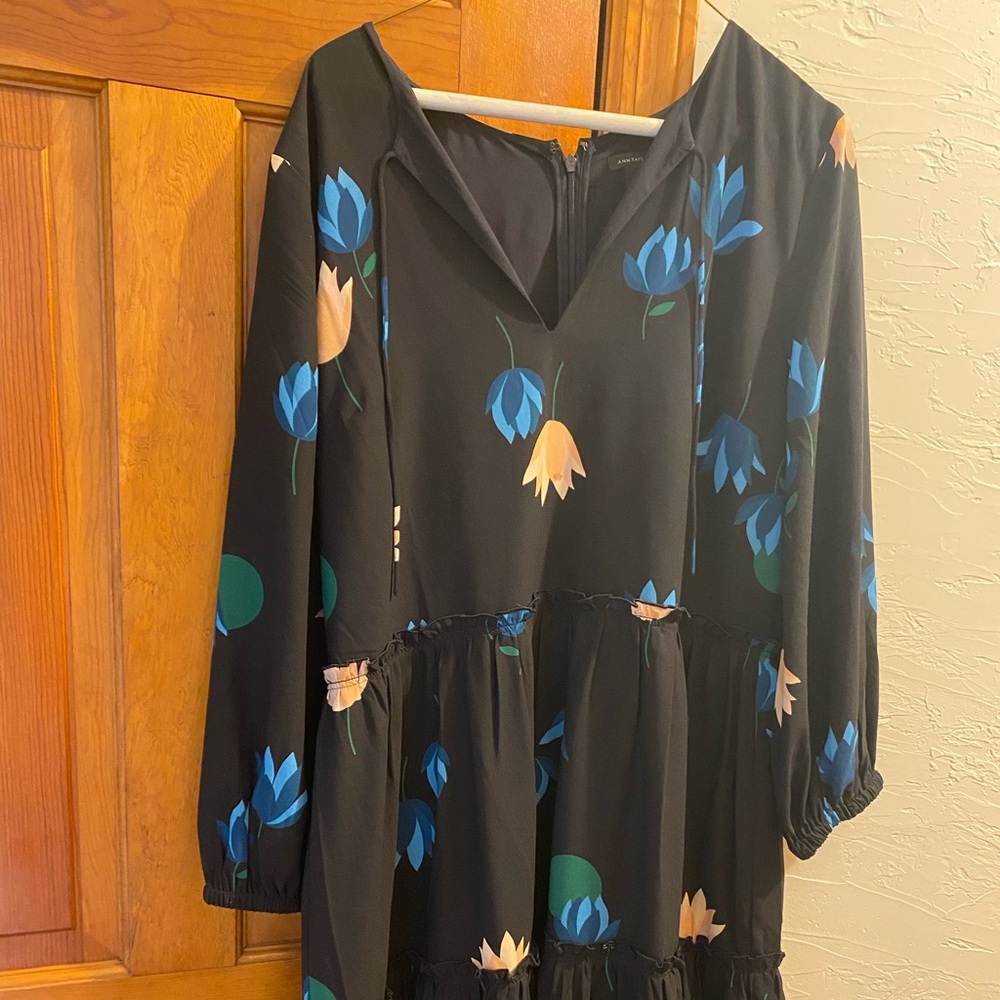Ann Taylor- Size 14 Navy Floral Dress